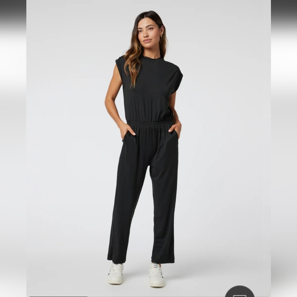 NWT Brand New Women's Vuori Black S/S 'Lux Crew Jumpsuit" Various Sizes